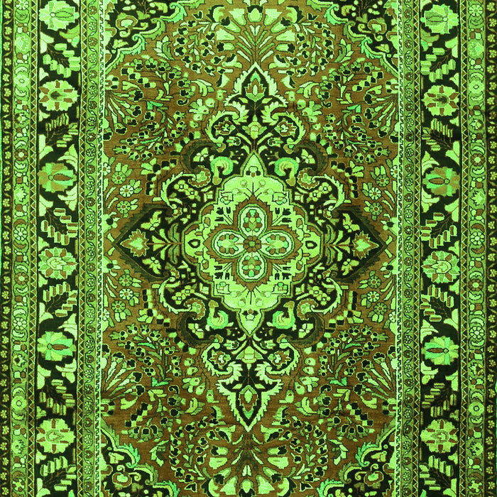 Medallion Green Traditional Rug, tr1216grn