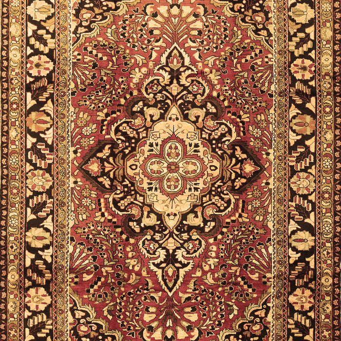 Machine Washable Medallion Brown Traditional Rug, wshtr1216brn