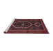 Sideview of Machine Washable Traditional Saffron Red Rug, wshtr1217