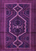 Machine Washable Persian Purple Traditional Area Rugs, wshtr1217pur