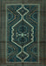 Machine Washable Persian Turquoise Traditional Area Rugs, wshtr1217turq