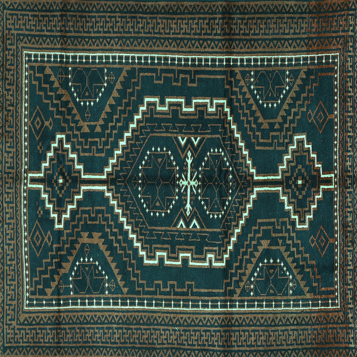 Square Machine Washable Persian Turquoise Traditional Area Rugs, wshtr1217turq