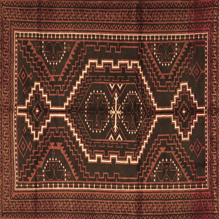Square Machine Washable Persian Brown Traditional Rug, wshtr1217brn
