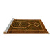 Sideview of Machine Washable Persian Yellow Traditional Rug, wshtr1217yw