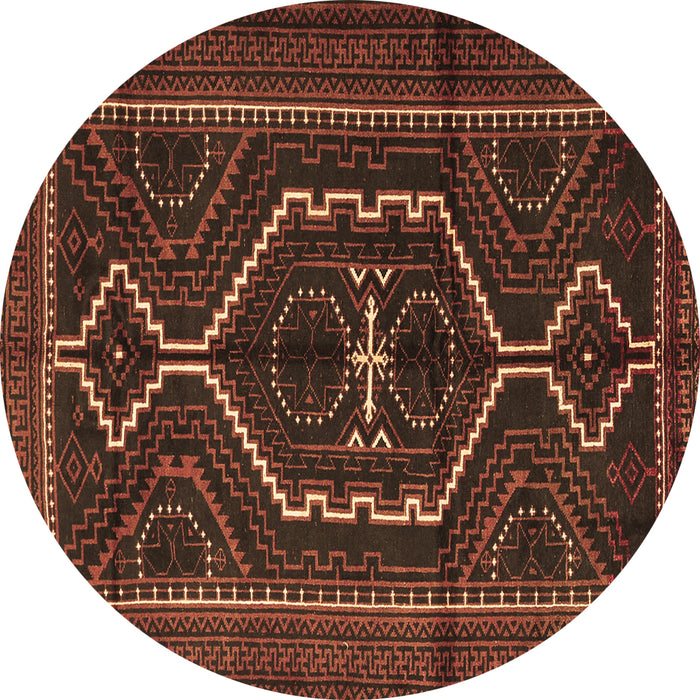 Round Machine Washable Persian Brown Traditional Rug, wshtr1217brn