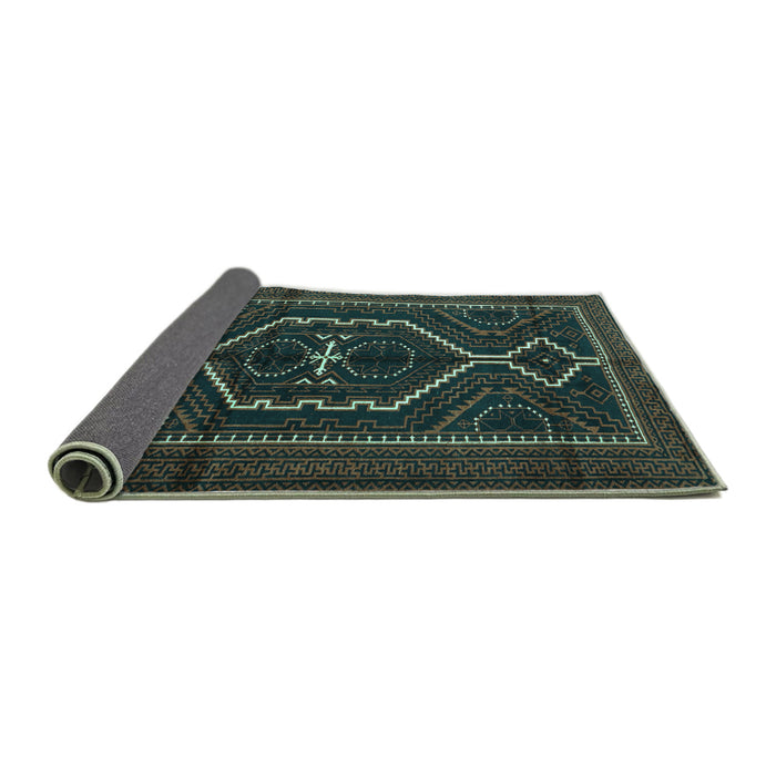 Sideview of Persian Turquoise Traditional Rug, tr1217turq