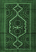 Machine Washable Persian Emerald Green Traditional Area Rugs, wshtr1217emgrn