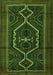 Serging Thickness of Machine Washable Persian Green Traditional Area Rugs, wshtr1217grn