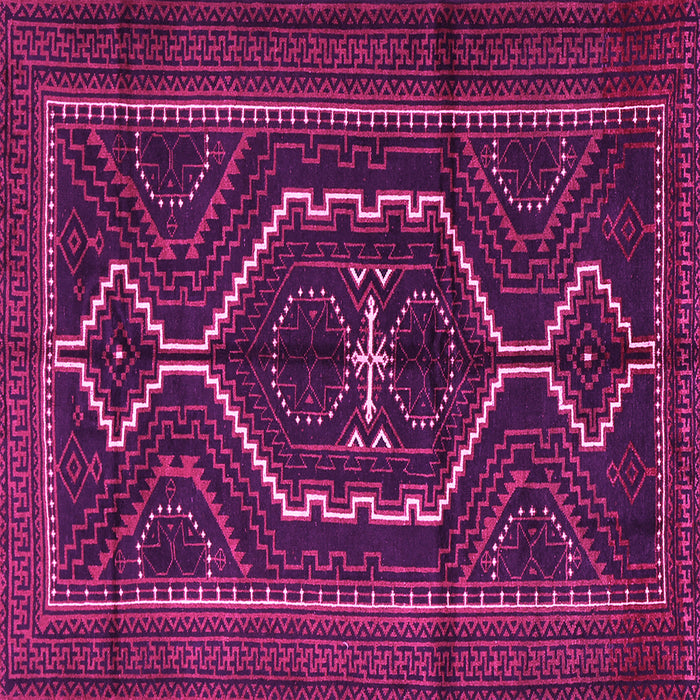 Square Machine Washable Persian Pink Traditional Rug, wshtr1217pnk