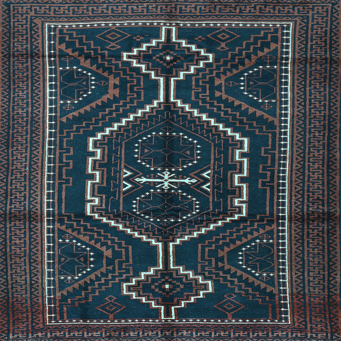 Square Persian Light Blue Traditional Rug, tr1217lblu