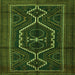 Round Machine Washable Persian Green Traditional Area Rugs, wshtr1217grn