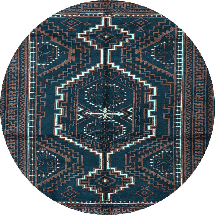 Round Machine Washable Persian Light Blue Traditional Rug, wshtr1217lblu