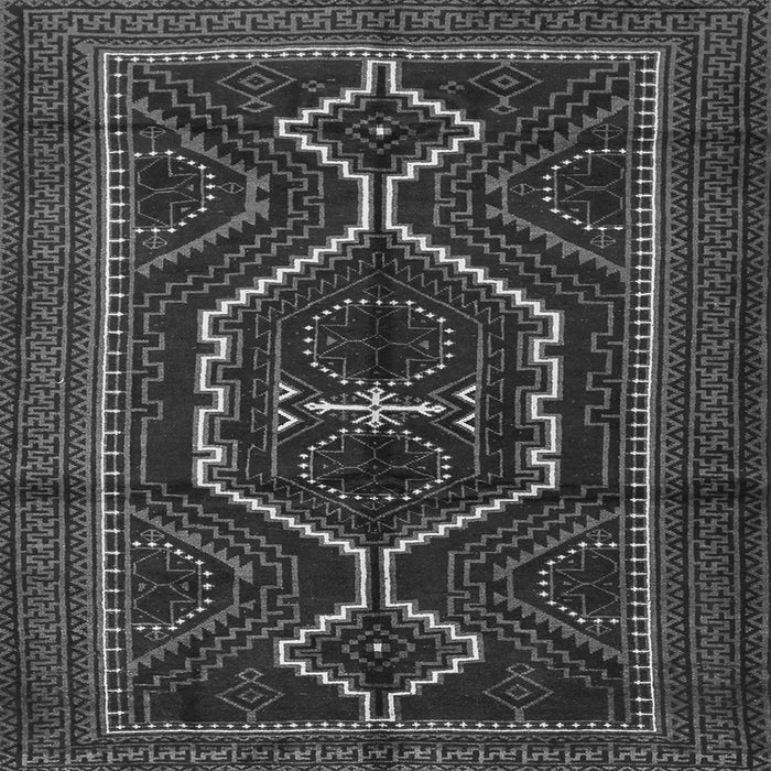 Round Machine Washable Persian Gray Traditional Rug, wshtr1217gry