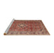 Sideview of Machine Washable Traditional Saffron Red Rug, wshtr1218