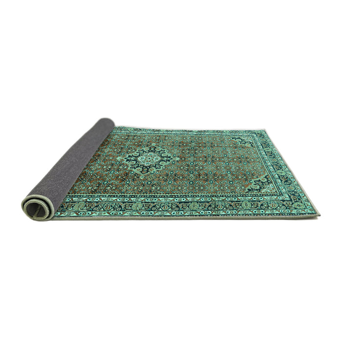 Sideview of Persian Turquoise Traditional Rug, tr1218turq