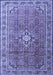 Machine Washable Persian Blue Traditional Rug, wshtr1218blu