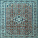 Square Persian Light Blue Traditional Rug, tr1218lblu