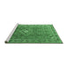 Sideview of Machine Washable Persian Emerald Green Traditional Area Rugs, wshtr1218emgrn