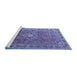 Sideview of Machine Washable Persian Blue Traditional Rug, wshtr1218blu