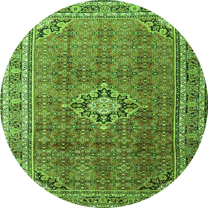 Square Persian Green Traditional Rug, tr1218grn