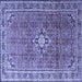 Square Persian Blue Traditional Rug, tr1218blu