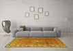 Machine Washable Persian Yellow Traditional Rug in a Living Room, wshtr1218yw