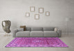 Machine Washable Persian Purple Traditional Area Rugs in a Living Room, wshtr1218pur