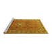 Sideview of Machine Washable Persian Yellow Traditional Rug, wshtr1218yw