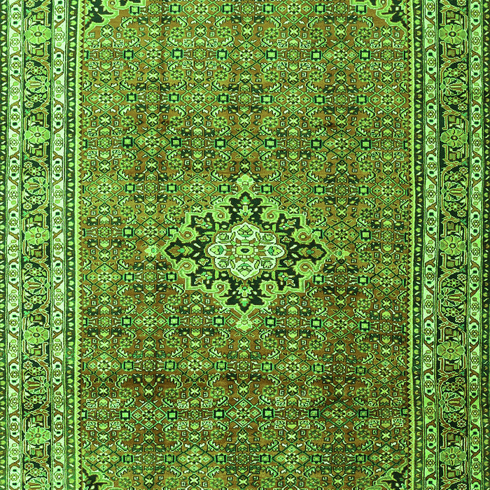 Serging Thickness of Machine Washable Persian Green Traditional Area Rugs, wshtr1218grn