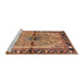 Sideview of Machine Washable Traditional Dark Sienna Brown Rug, wshtr1219