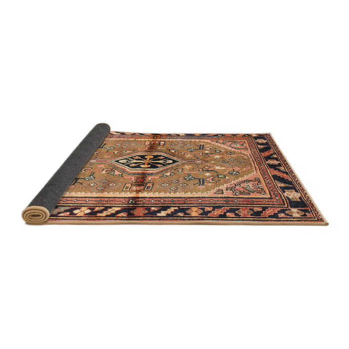 Sideview of Traditional Dark Sienna Brown Persian Rug, tr1219