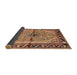 Sideview of Traditional Dark Sienna Brown Persian Rug, tr1219