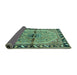 Sideview of Persian Turquoise Traditional Rug, tr1219turq