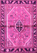 Machine Washable Persian Pink Traditional Rug, wshtr1219pnk