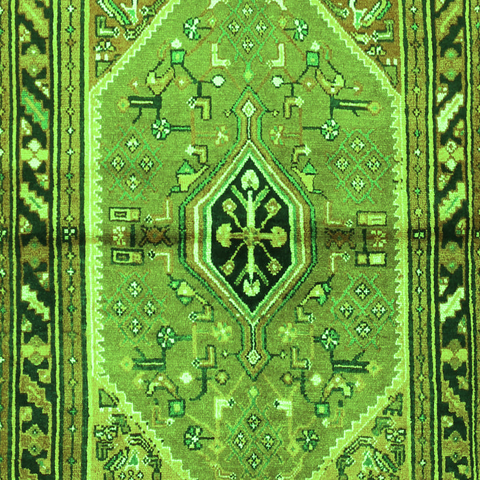 Serging Thickness of Machine Washable Persian Green Traditional Area Rugs, wshtr1219grn