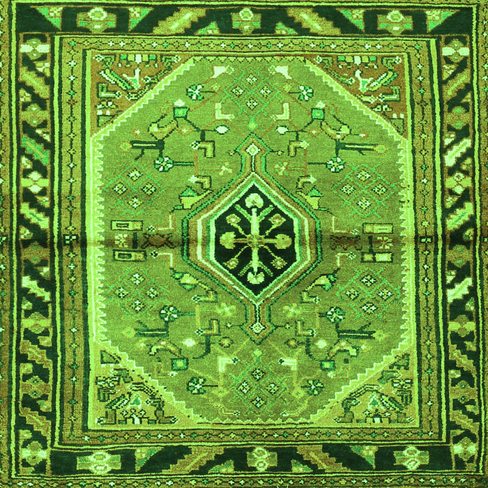 Serging Thickness of Persian Green Traditional Rug, tr1219grn