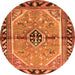 Square Persian Orange Traditional Rug, tr1219org