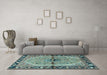 Machine Washable Persian Light Blue Traditional Rug in a Living Room, wshtr1219lblu