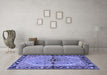 Machine Washable Persian Blue Traditional Rug in a Living Room, wshtr1219blu