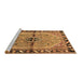 Sideview of Machine Washable Persian Brown Traditional Rug, wshtr1219brn