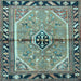 Square Machine Washable Persian Light Blue Traditional Rug, wshtr1219lblu