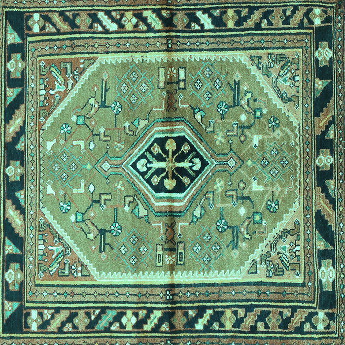 Square Persian Turquoise Traditional Rug, tr1219turq