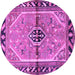 Round Persian Purple Traditional Rug, tr1219pur