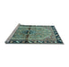 Sideview of Machine Washable Persian Light Blue Traditional Rug, wshtr1219lblu