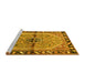 Sideview of Machine Washable Persian Yellow Traditional Rug, wshtr1219yw