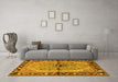 Machine Washable Persian Yellow Traditional Rug in a Living Room, wshtr1219yw