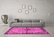 Machine Washable Persian Pink Traditional Rug in a Living Room, wshtr1219pnk