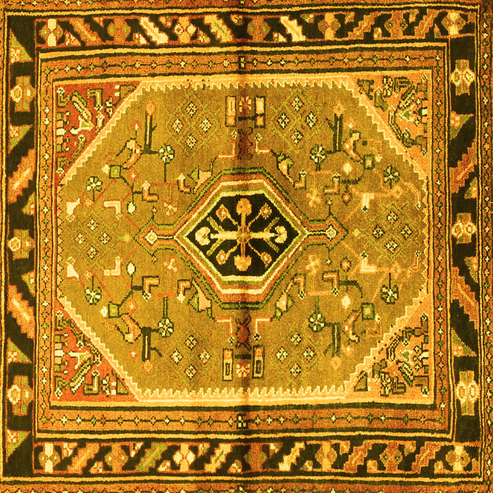 Square Persian Yellow Traditional Rug, tr1219yw