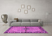 Machine Washable Persian Purple Traditional Area Rugs in a Living Room, wshtr1219pur