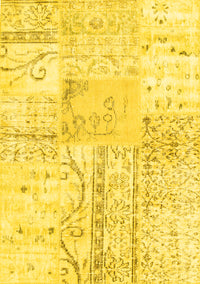 Patchwork Yellow Transitional Rug, tr121yw